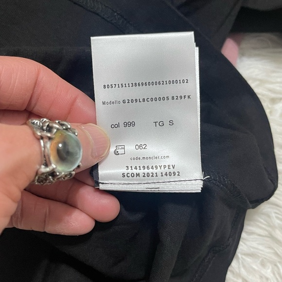 NWT Men’s Size Small Moncler X Palm Angels Wing Logo Tee 100% Cotton In Black - Picture 17 of 17